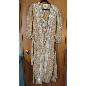 NEW Z&L Brown Summer Wrap Maxi Dress Beach Cover Size M/L